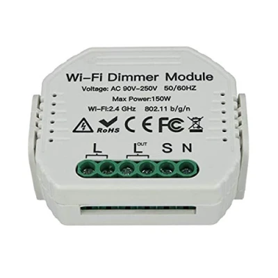 Imagen de LEDLUX SH105 LED Triac Dimmer corte de fase con botón normalmente abierto 220 V 150 W módulo WiFi inteligente memoria y función desviador, compatible Alexa Google Home