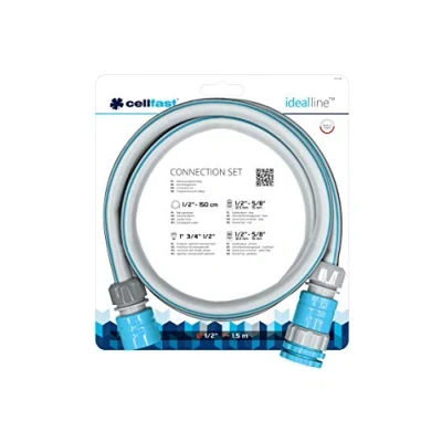 Imagen de Cellfast Conector de Manguera sin Stop ENERGO™ 1/2&quot; 5/8&quot; para jardín, SAFETOUCH, Material sintético PC/ABS, Triple Encaje a presión, 53 130