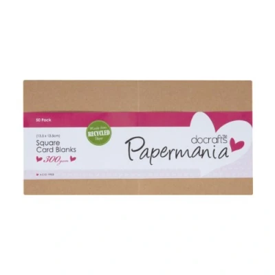 Imagen de Papermania Recycled Kraft Square Blank Card, Pack of 50
