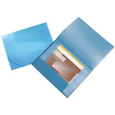 Imagen de Liderpapel Carpeta Portadocumentos 44802 Solapas Polipropileno Din A3 Azul Serie Frosty Lomo Flexible
