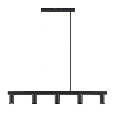 Imagen de lámpara colgante &#039;Baliko&#039; (Moderno) en Negro hecho de Metal e.o. para Salón &amp; Comedor (5 llamas, GU10) Lindby colgante, lámpara, techo, techo