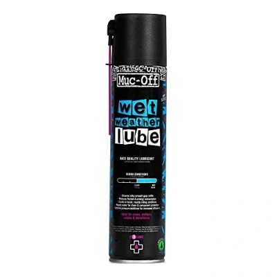 Imagen de Muc Off Wet Weather Lube, 400 Ml Lubricante de Cadena Bicicleta Biodegradable que Destaca en Largas Distancias Formulado para Condiciones Climáticas Húmedas