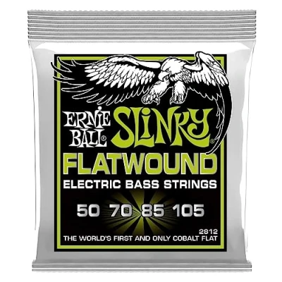 Imagen de Ernie Ball Regular Slinky Flatwound Cuerdas para bajo eléctrico, entorchado plano, calibre 50 105
