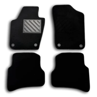 Imagen de Alfombrillas para VW Polo 6R de 2009 2016, A Medida, Antideslizantes, Talonera Goma Reforzada, Botones Fijación