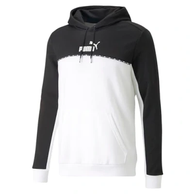 Imagen de PUMA ESS Block X Tape Hoodie FL Sudor, Hombre, Negro Black, XXL