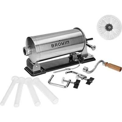 Imagen de Browin 311003 Waagerechter Wurstfüller, Wurstmaschine Wurstfüllmaschine Manuell Embutidora, Metal, Llenador Horizontal para Salchichas, 3 kg