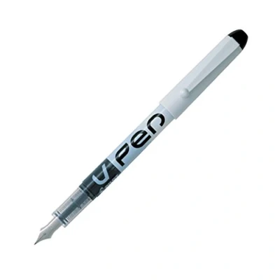 Imagen de Pilot VPen Pluma estilográfica desechable (punta de 0,58 mm), barril color blanco, negro