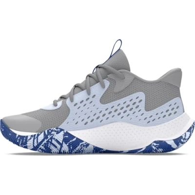Imagen de Under Armour UA Jet &#039;23 Zapatillas de Baloncesto para Hombre y Mujer, Deporte Unisex con mediasuela EVA, Color Gris/Azul Nimbus/Azul eléctrico