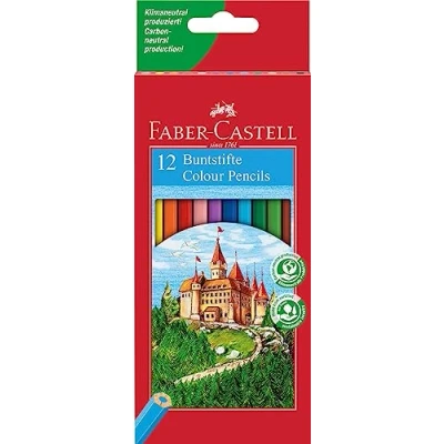 Imagen de Faber Castell 120112 Estuche cartón con 12 lápices hexagonales multicolor, escolares de colores
