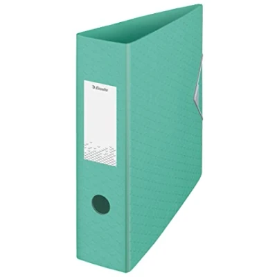 Imagen de Esselte Archivador de Palanca, Capacidad 500 hojas, Lomo 82mm, Carpeta Ligera A4, Casa y Oficina, Diseño en Relieve, Gama Colour&#039;Breeze, Verde, 626218