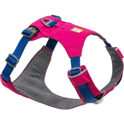 Imagen de RUFFWEAR Arnés para Perros Hi &amp; Light, Ultraligero Caminar de Aventura, Totalmente Ajustable, Portal Accesorios Aluminio en V, Bolsa identificación, Alpenglow Pink Large/X Large