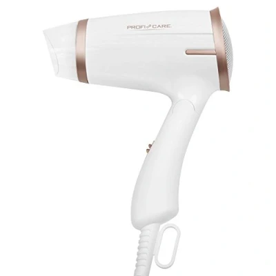 Imagen de ProfiCare HT 3009 Secador de Pelo Viaje con Mango Plegable, 1400 W, Blanco
