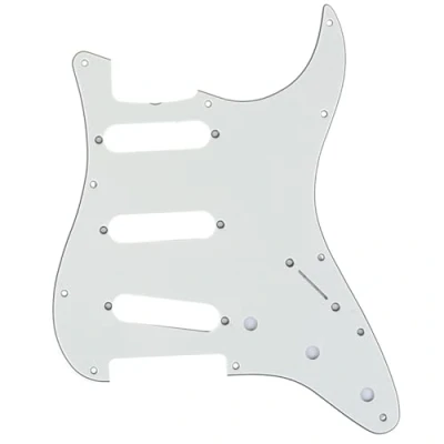Imagen de Musiclily Pro 11 Agujeros SSS Vintage Golpeador Strat ST para Guitarra Eléctrica American 62 Stratocaster, 3 capas Pergamino