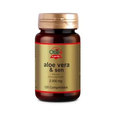 Imagen de Obire Aloe Vera 120 Comprimidos Bote para 2 Meses Sen y Calcio Favorece el Sistema Hepático