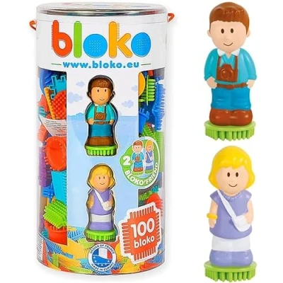 Imagen de BLOKO Tubo de 100 2 Figuras 3D Famille a Partir 12 Meses Fabricado en Europa Juguete construcción 1 Edad 503664