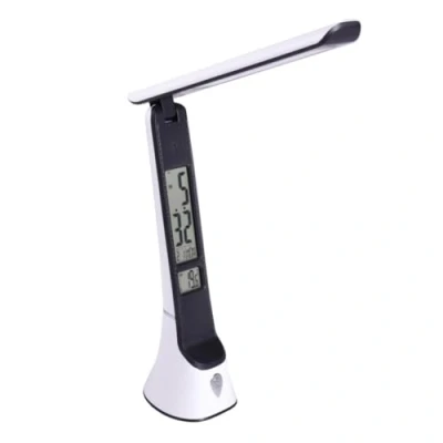 Imagen de Jandei Lámpara Escritorio LED Con Carga USB Y Batería, 5W, 3 Tonos de Luz, Intensidad Regulable, Alarma, Calendario Reloj. Lámparas Mesita Noche, Luz Lectura Flexo Táctil.