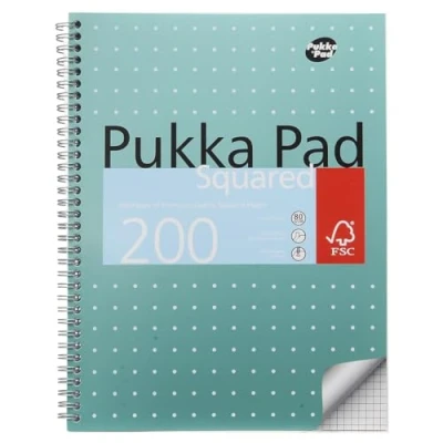 Imagen de Pukka Pad Bloc de notas Jotta cuadrado con encuadernación metálica, 200 páginas, A4, JM018SQ (paquete 1)