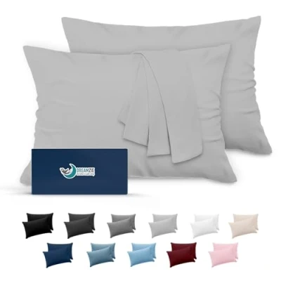 Imagen de Dreamzie Fundas de Almohada (Juego 2) para Las Almohadas 50 x 75 cm, Gris Antracita, Microfibra (100% Poliéster) Cojines Calidad con una Suavidad Incomparable