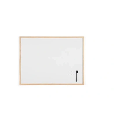 Imagen de Bi Office Budget Pizarra blanca magnética con marco de madera pino, 80 x 60 cm