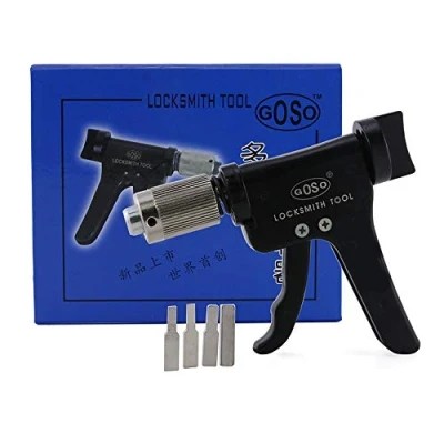 Imagen de Loboo Idea cerradura giratoria de 180 grados, herramienta apertura giratoria, pistola cerrajería para automóvil, herramientas multifunción cerrajero (GOSO, negro)