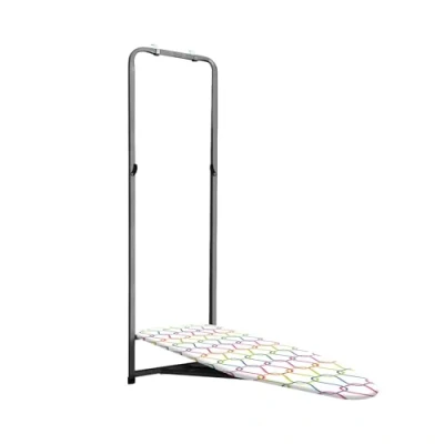 Imagen de ORION91 Tabla de Planchar para Colgar en Puerta, Estructura Plástico, Hogar, Funda Acolchada 7mm, Desenfundable y Lavable, Altura Ajustable, Dimensiones 135x39cm (LargoxAncho), Color Gris/Blanco