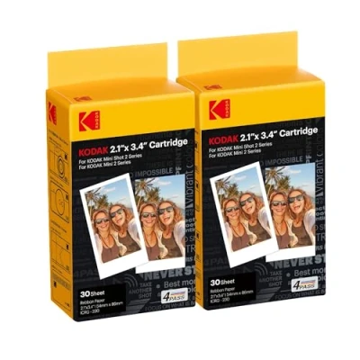 Imagen de KODAK 4PASS 5,3 x 8,6 cm Cartucho de película (60 Hojas) para Mini 2 Retro y Shot