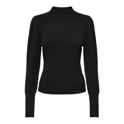 Imagen de ONLY Onlkatia L/S Jersey de Cuello Alto Knt Noos Suéter pulóver, Black, S para Mujer