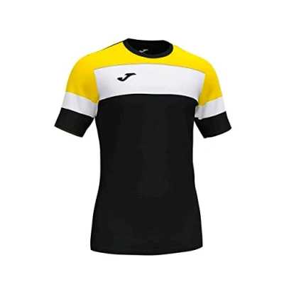 Imagen de Joma Crew IV Camisetas Equip. M/C, Hombres, Negro Amarillo Blanco, 2XS