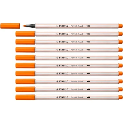 Imagen de Rotulador premium punta de pincel STABILO Pen 68 Brush Caja con 10 unidades color bermellón pálido