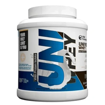 Imagen de Highpro nutrition Uni whey protein Proteína concentrada de suero leche y aislado 78% por racion Lacprodan® Con stevia Sin gluten (Cookie cream, 2 kg)