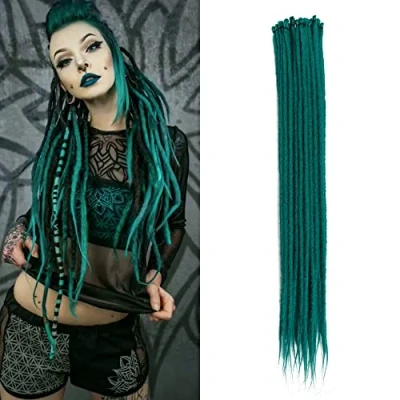 Imagen de Extensiones de Rastas Sintéticas Delgadas 0,6cm Hechas A Mano 20 Pulgadas Hebras Pelo Ganchillo Trenzas Largas Estilo Hip Hop Cabello Suaves, BD#