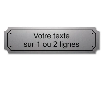 Imagen de Placa grabada personalizada de 1 o 2 líneas 14,5 x 4 cm autoadhesiva Alu cepillado
