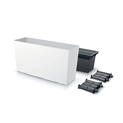 Imagen de Prosperplast Macetero con Maceta Jardinera Tiesto para Plantas Urbi Case Middle DUC800M 27 L (Blanco)