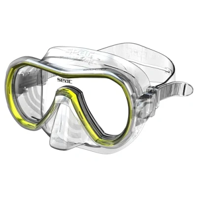 Imagen de Seac Giglio, Máscara a lente única para Buceo y Snorkeling, Unisex Adultos, transparente/amarillo, Regular