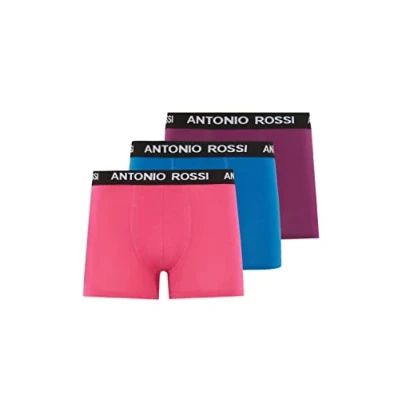 Imagen de Antonio Rossi (paquete de 3/6) boxers ajustados para hombre Calzoncillos tipo bóxer con cintura elástica Bóxers suaves y transpirables uso diario