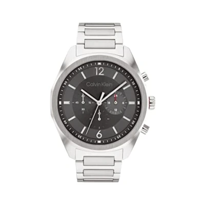 Imagen de Calvin Klein Reloj Cronógrafo de Cuarzo para Hombre con Correa en Acero Inoxidable Plateada 25200264