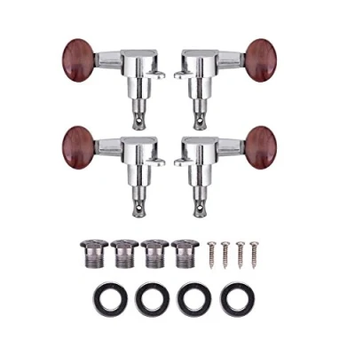 Imagen de Dilwe Ukulele String Clavijas de Afinación, 2L2R Plata Cerrada Sintonizadores Bloqueo Red Round Machine Head para 4 GuitarrasAccesorios Ukelele