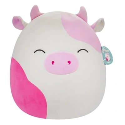 Imagen de Squishmallows SQCR05470 Caedyn La Vaca Rosa manchada con Ojos Cerrados, Multicolor
