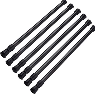 Imagen de SIQUK 6 Piezas Barra para Extensible y Ajustable. Varilla Cortina Armario. Bricolaje. (Negro, 40 70cm)