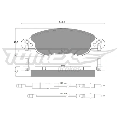 Imagen de TOMEX brakes TX 13 30 Juego de pastillas freno Eje delantero con contacto avisador desgaste, acústico desgaste accesorios