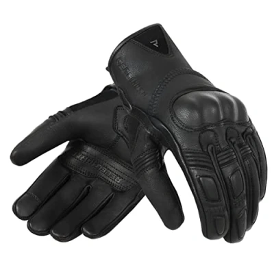 Imagen de REBELHORN Thug II Guantes de Moto Hombre Piel Cabra Paneles SAS Tec para Absorber Impactos Forro Transpirable Soporte Pantallas táctiles