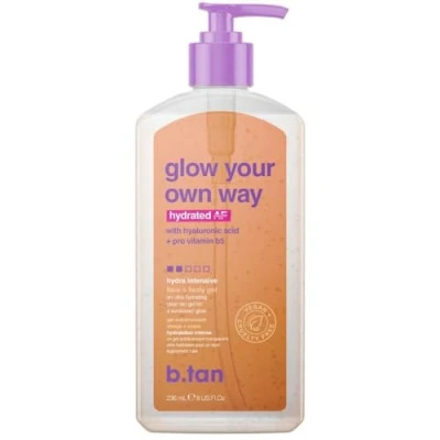 Imagen de b.tan Face &amp; Body Clear Self Tan Gel Glow Your Own Way Hydrated Ultra Hydrating, Transfer Resistant, Gradual Sunless Tanning for and Body, Vegan, Cruelty Free Tanner, 8 Fl Oz