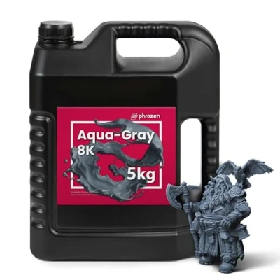 Imagen de Phrozen Aqua Gray 8K Resina de Impresora 3D Estándar Curado por Luz UV 405 nm Printing Resin para LCD/DLP/SLA Alta Resolución y Precisión Gris (5kg)