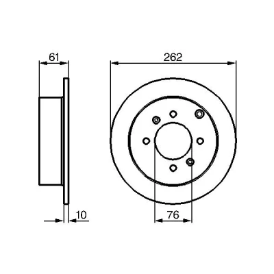 Imagen de BOSCH 0 986 479 125 Disco de freno 262 10 4 114,3 macizo aceitado