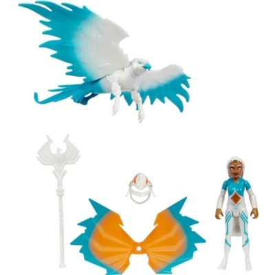Imagen de Masters of The Universe He Man and Sorceress Juego de vehículos halcón alado inspirado en la serie animada Motu Netflix, regalo juguete coleccionable para edades 4 años adelante