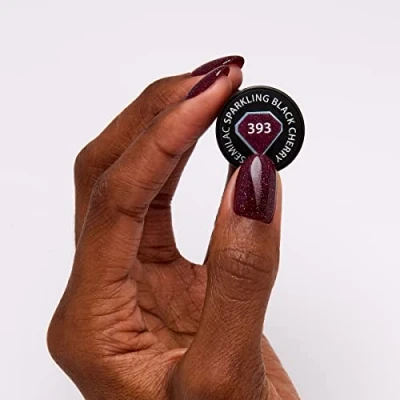 Imagen de 393 Semilac Sparkling Black Cherry Esmalte de uñas (7 ml)
