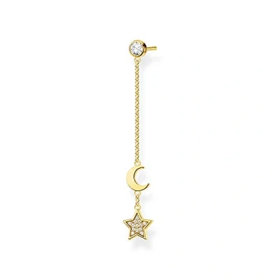 Imagen de THOMAS SABO Pendientes Estrella y Luna Plata Chapada en Oro H2151 414 14, Amarillo