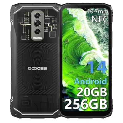 Imagen de DOOGEE Blade 10 Ultra Móvil Resistente Android 14 (2024), 20GB RAM+ 256GB ROM/2TB Movil Todoterreno, 6.56&quot;, Cámara 50MP+8MP, 5150mAh Telefono Irrompible 4G Octa Core, IP68/NFC/Face ID/Huella Dactilar