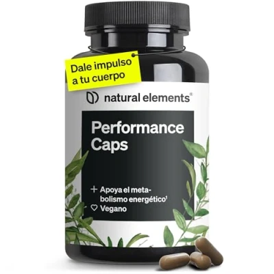 Imagen de Performance Caps 120 cápsulas de cafeina con té verde, guarana y granos café verde vitamina B vegano, alta dosificación, sin aditivos innecesarios producido en Alemania
