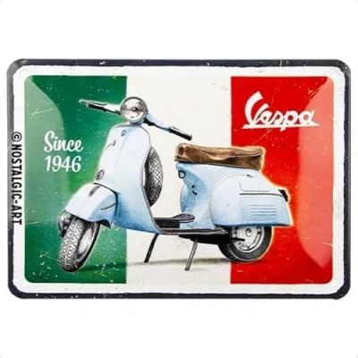 Imagen de Nostalgic Art Cartel metálico Retro, 15 x 20 cm, Vespa Since 1946 Idea de Regalo para Amantes Las Scooters, Metal, diseño Vintage